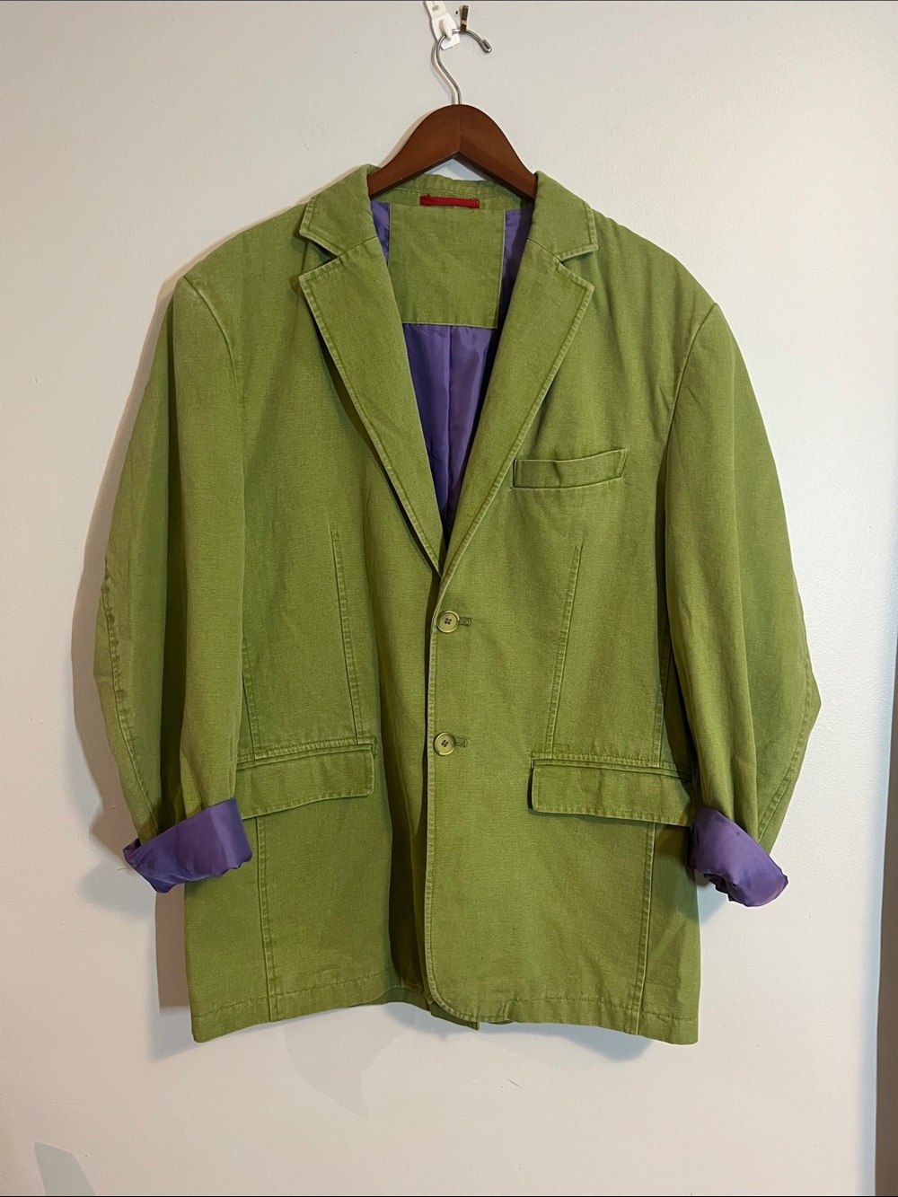 Green with Purple accent Casual Blazer Jacket, size 54 / XL